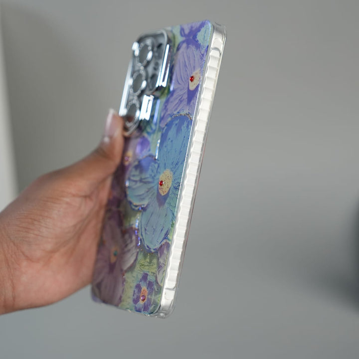 FRATO Galaxy Ultra Series Galaxy Ultra Series Luxury 3D Oil Painting Floral Design Glitter Lens Protection Stand Cover