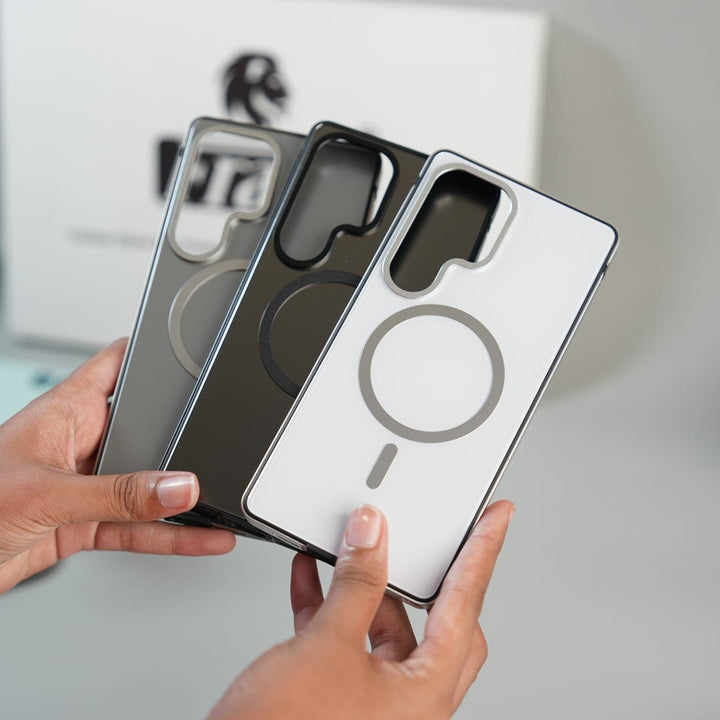 FRATO Galaxy Ultra Series Galaxy Ultra Series Premium Glass Back MagSafe Case with Aluminium Side Bumper