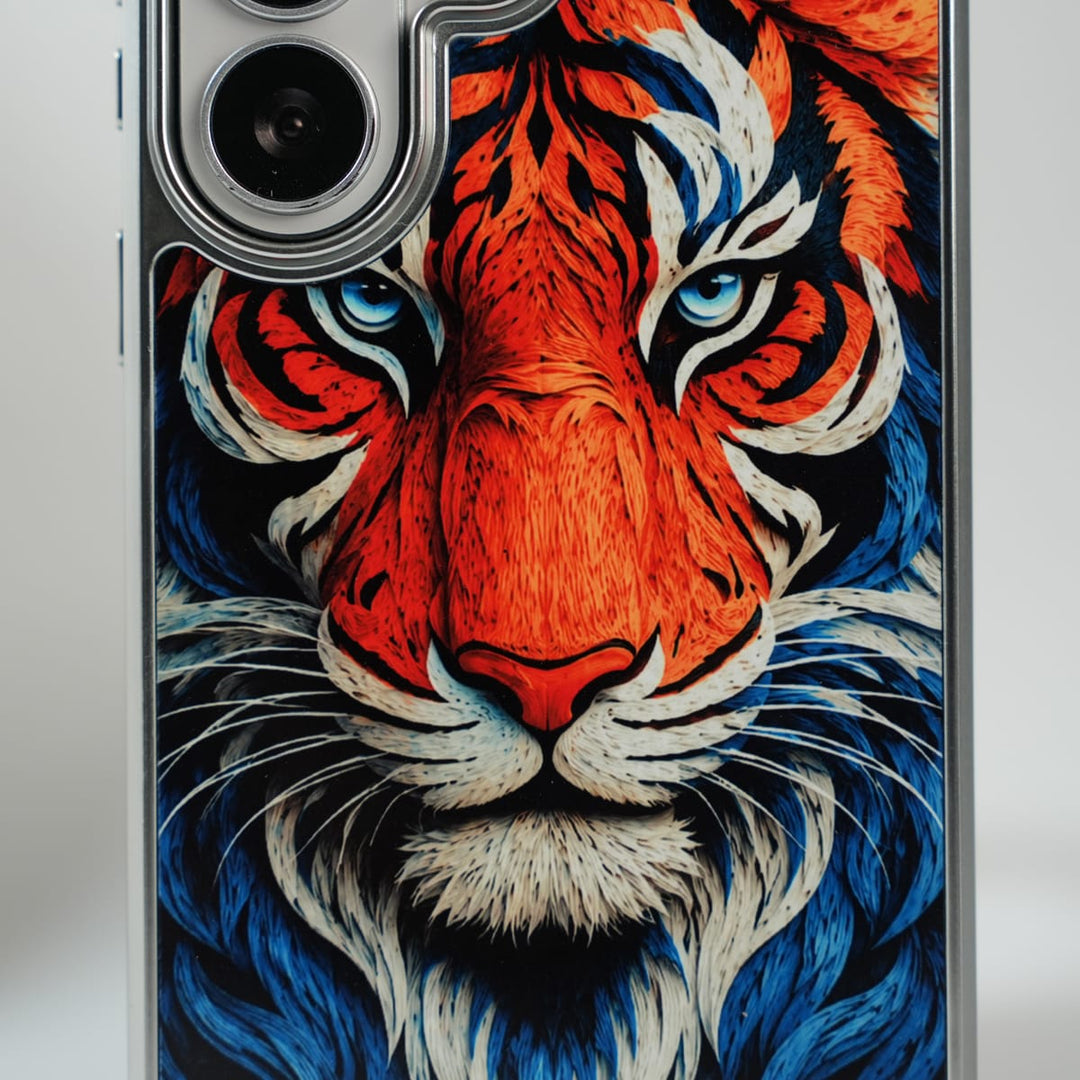 FRATO Galaxy Ultra Series Galaxy Ultra Series Tiger Face Silver Chrome Armor Case