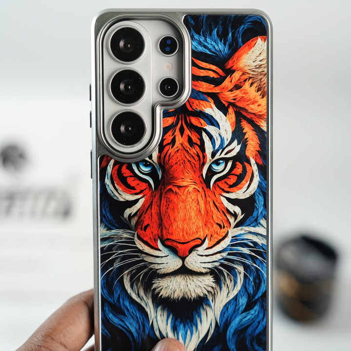 FRATO Galaxy Ultra Series Galaxy Ultra Series Tiger Face Silver Chrome Armor Case