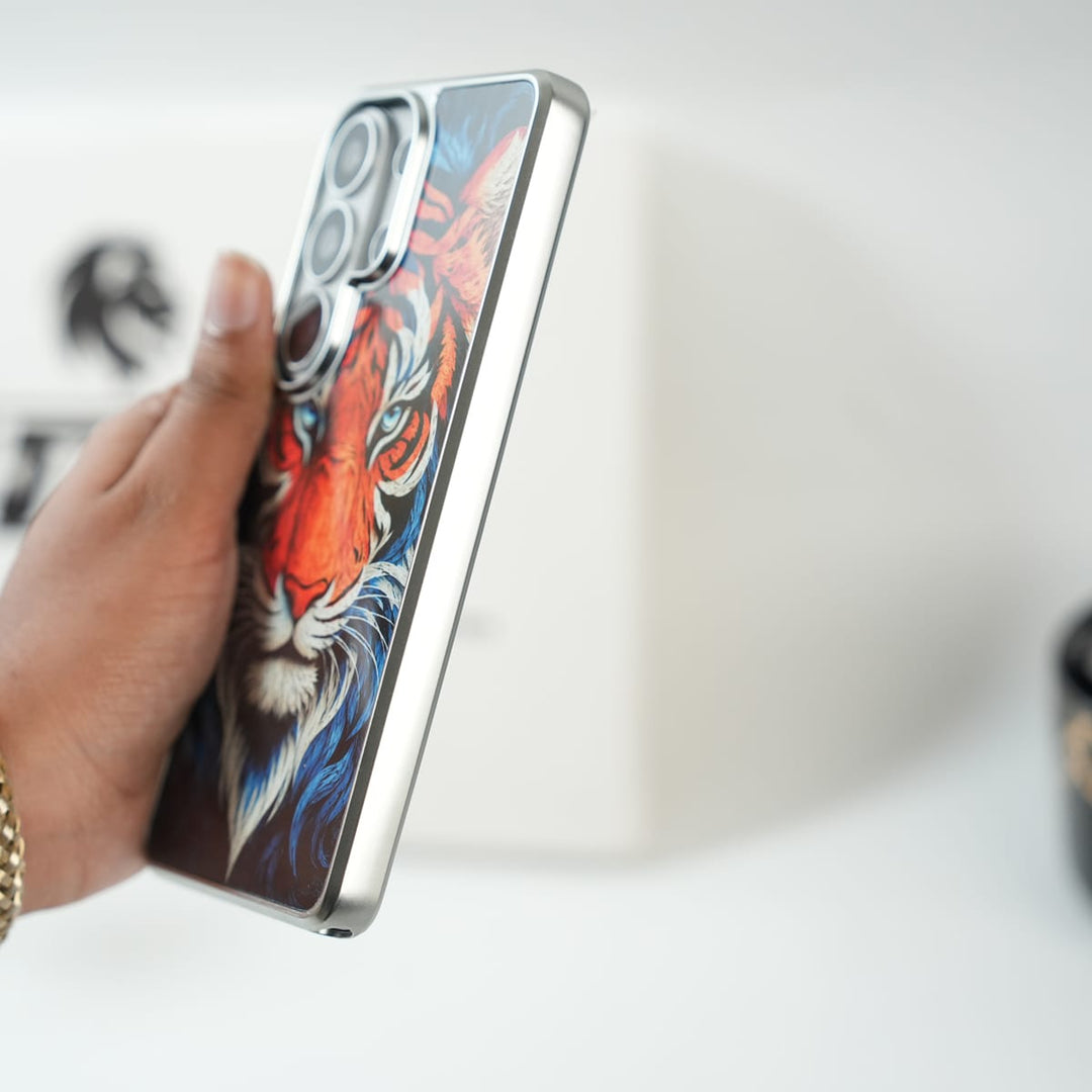 FRATO Galaxy Ultra Series Galaxy Ultra Series Tiger Face Silver Chrome Armor Case