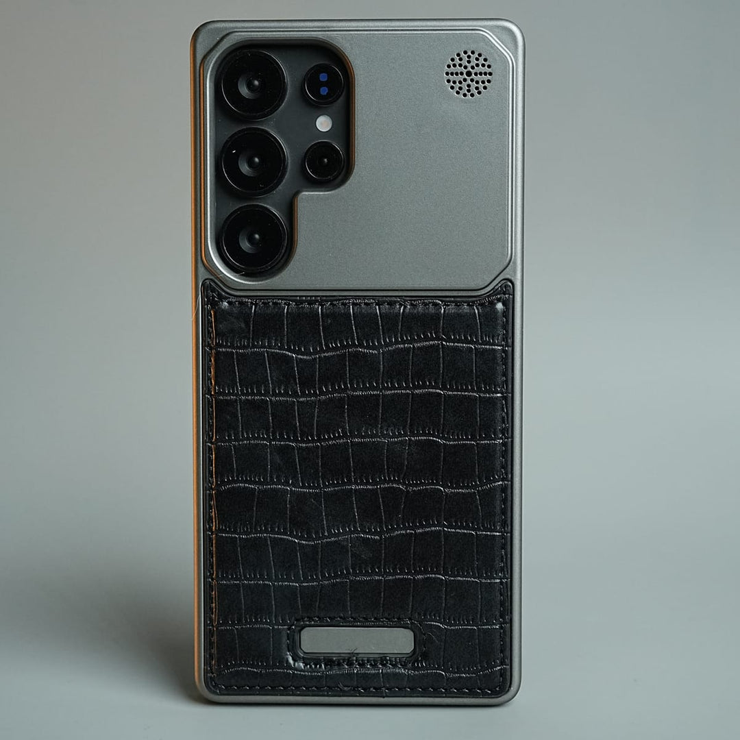 FRATO Galaxy Ultra Series S25 Ultra / Black Galaxy Ultra Series Premium Crocodile Texture Stitched MagSafe Case