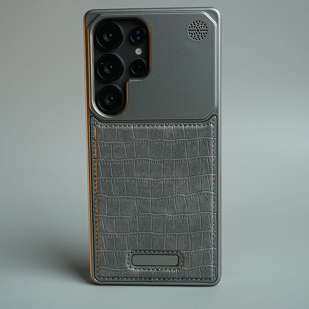 FRATO Galaxy Ultra Series S25 Ultra / Gray Galaxy Ultra Series Premium Crocodile Texture Stitched MagSafe Case