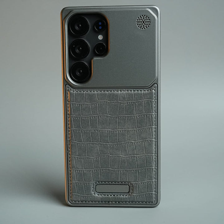 FRATO Galaxy Ultra Series S25 Ultra / Gray Galaxy Ultra Series Premium Crocodile Texture Stitched MagSafe Case