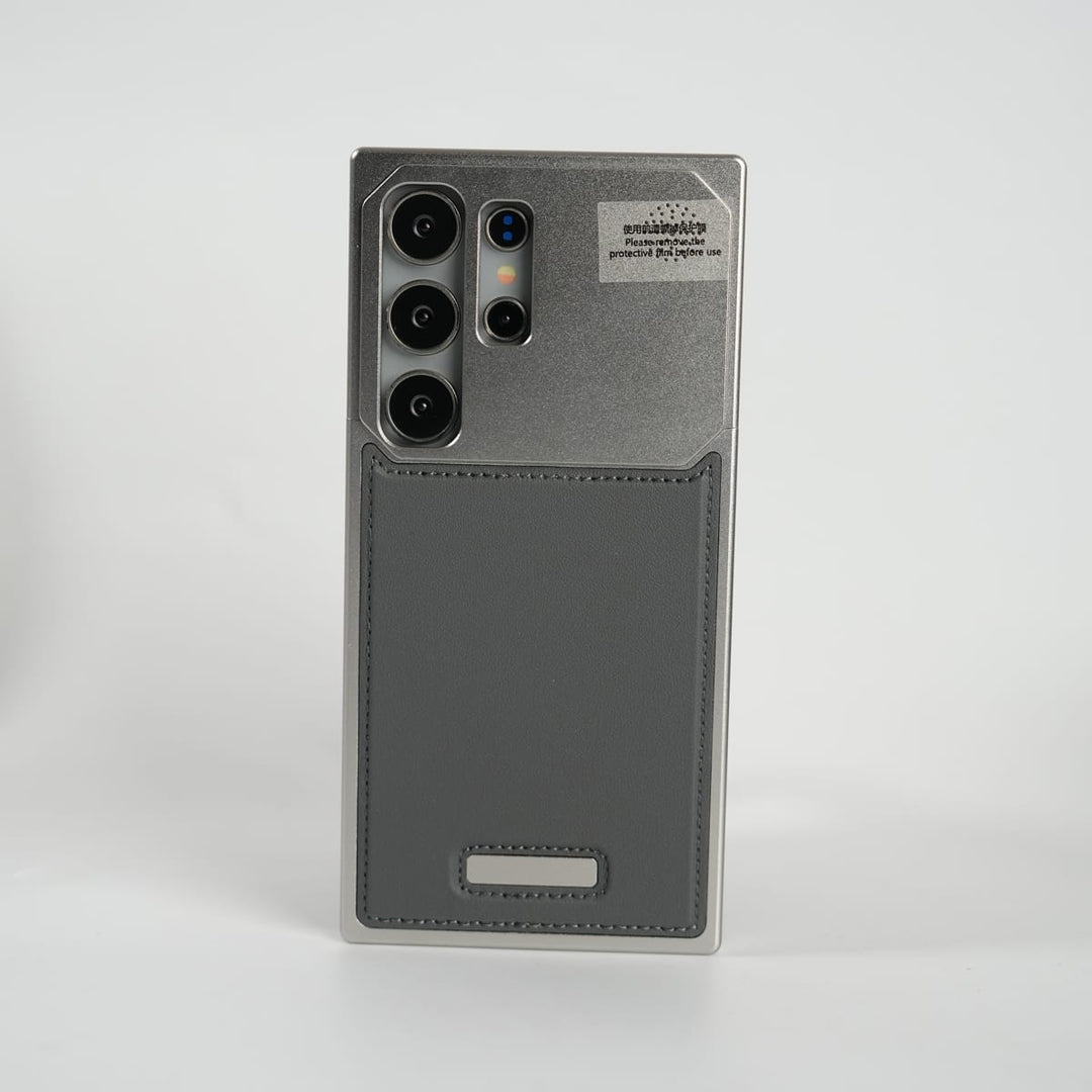 FRATO Galaxy Ultra Series S25 Ultra / Gray Galaxy Ultra Series Premium Metallic Aeroflex Aluminium Stitch Leather Case