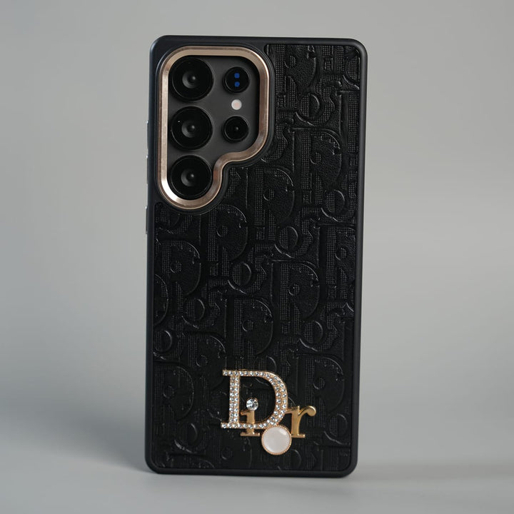 FRATO Galaxy Ultra Series S26 Ultra / Black Galaxy Ultra Series Luxury Embossed Monogram Case with Metal Logo Charm