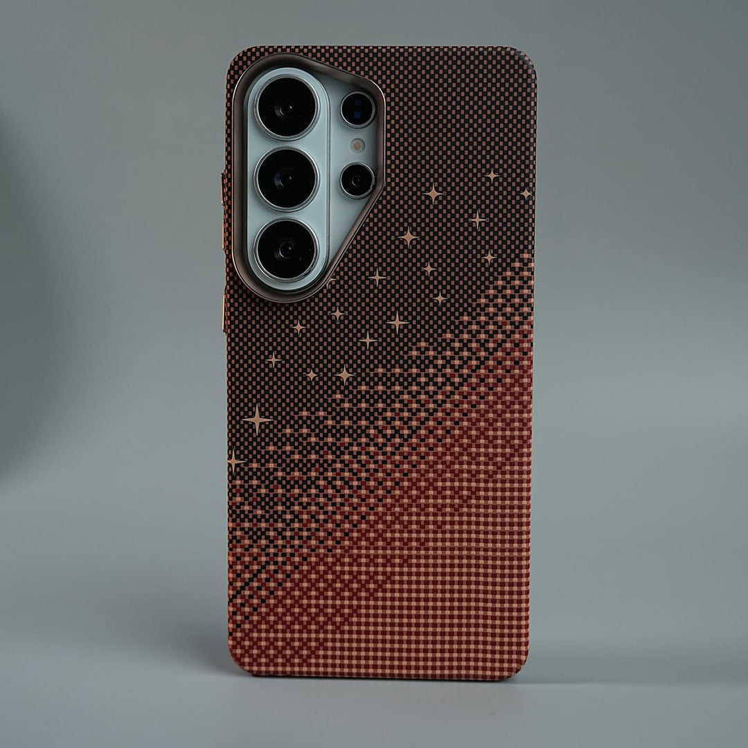 FRATO Galaxy Ultra Series S26 Ultra / Maroon Galaxy Ultra Series Premium Pixel Gradient MagSafe Case with Metal Camera Frame