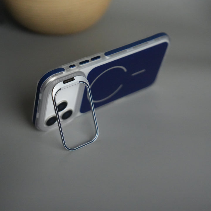 FRATO iPhone 15 Series Blue iPhone 15 Pro Max MagSafe Case with Metal Camera Stand | Slim & Shockproof Protection