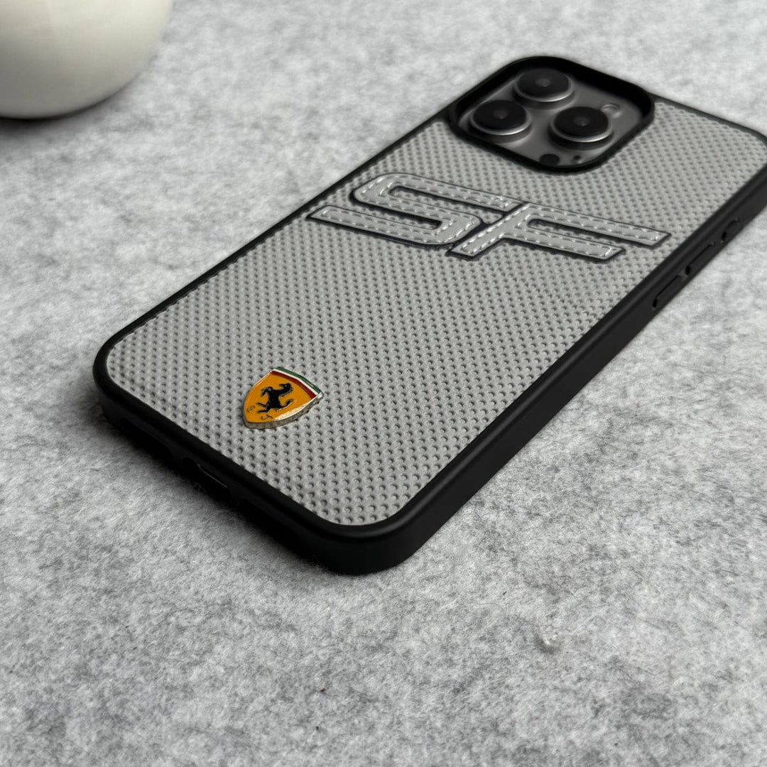FRATO iPhone 15 Series iPhone 15 Pro Max SF Sports Car Logo PU Leather Case Cover (Grey)
