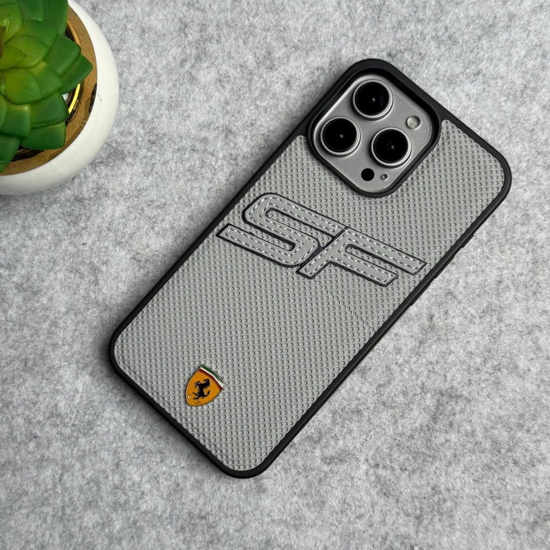 FRATO iPhone 15 Series iPhone 15 Pro Max SF Sports Car Logo PU Leather Case Cover (Grey)