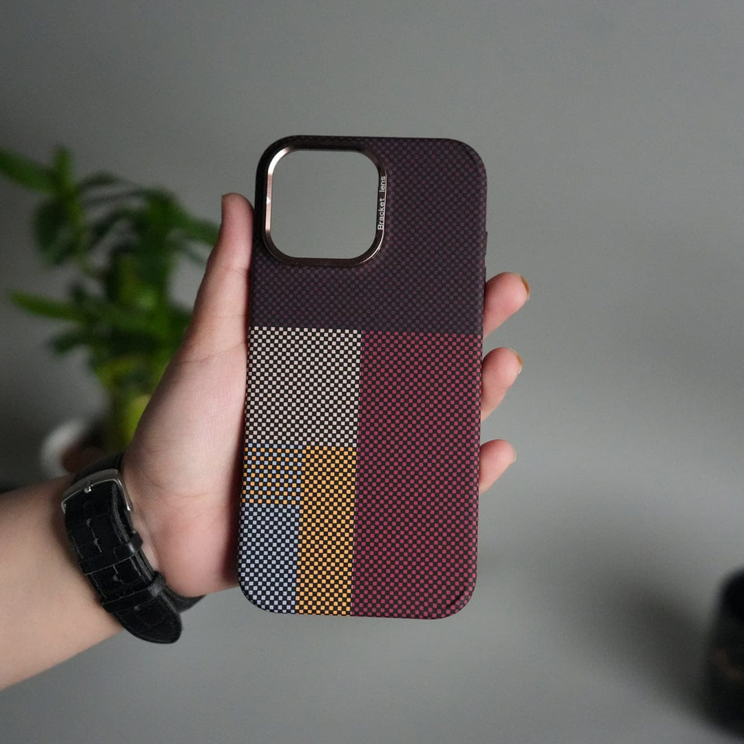 FRATO iPhone 15 Series iPhone 15 Series Carbon Fiber Texture Design Hard Pc MagSafe Case Cover CornerYellow