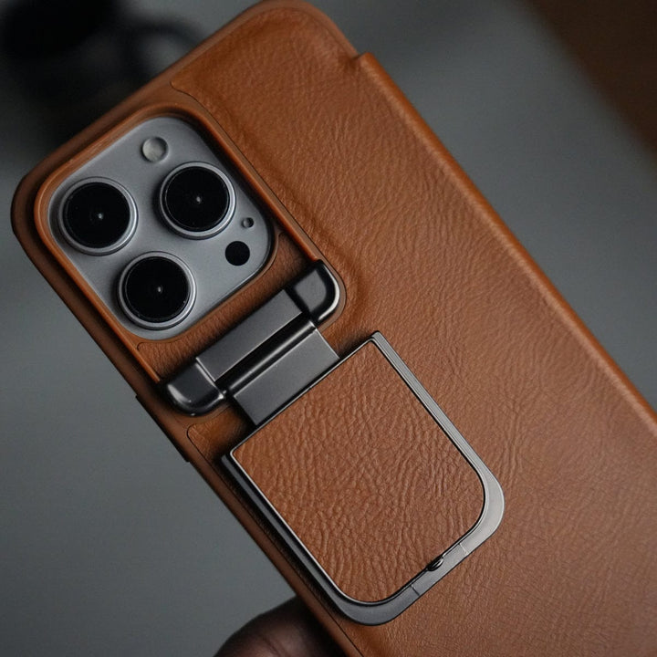 FRATO iPhone 15 Series iPhone 15 Series Flip Case With Metal Camera Stand