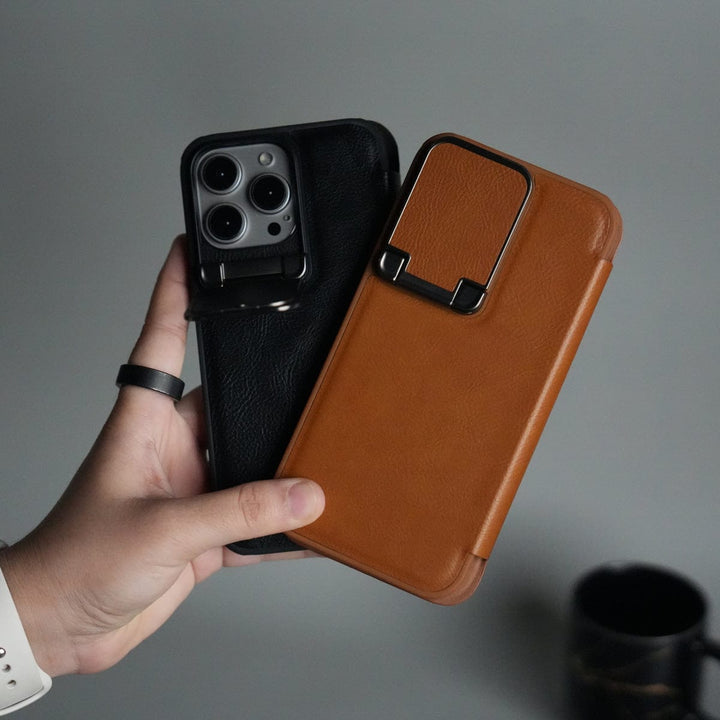 FRATO iPhone 15 Series iPhone 15 Series Flip Case With Metal Camera Stand