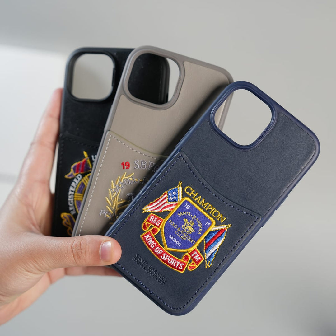 FRATO iPhone 15 Series iPhone 15 Series Premium Leather Card Holder Case with Stitched Crest Design