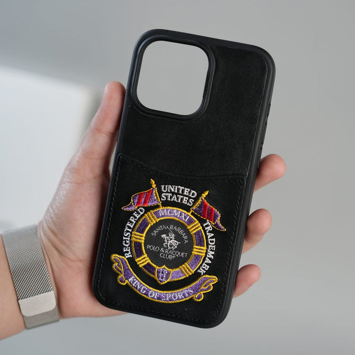 FRATO iPhone 15 Series iPhone 15 Series Premium Leather Card Holder Case with Stitched Crest Design