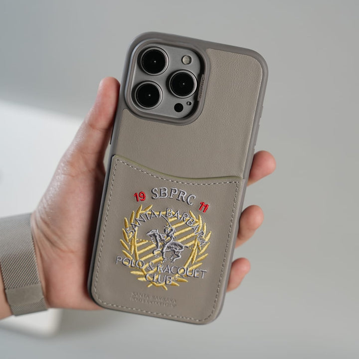 FRATO iPhone 15 Series iPhone 15 Series Premium Leather Card Holder Case with Stitched Crest Design