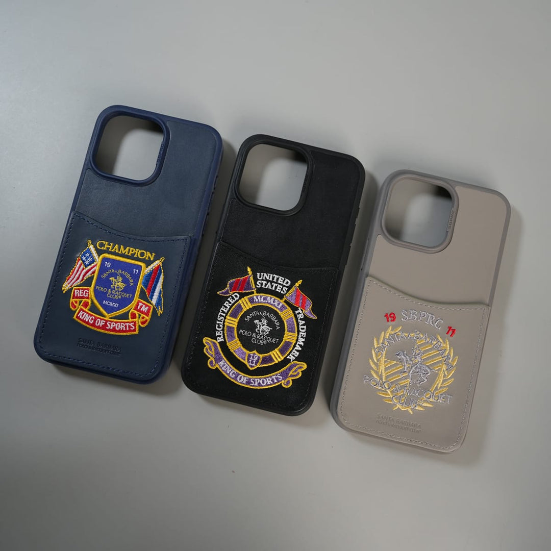 FRATO iPhone 15 Series iPhone 15 Series Premium Leather Card Holder Case with Stitched Crest Design