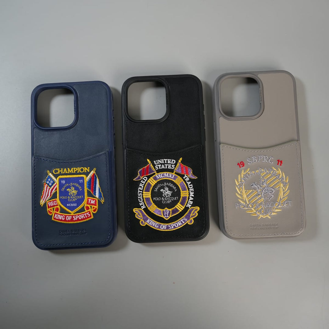 FRATO iPhone 15 Series iPhone 15 Series Premium Leather Card Holder Case with Stitched Crest Design