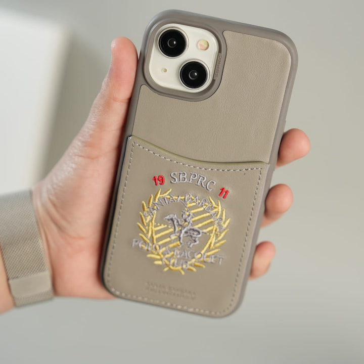 FRATO iPhone 15 Series iPhone 15 Series Premium Leather Card Holder Case with Stitched Crest Design