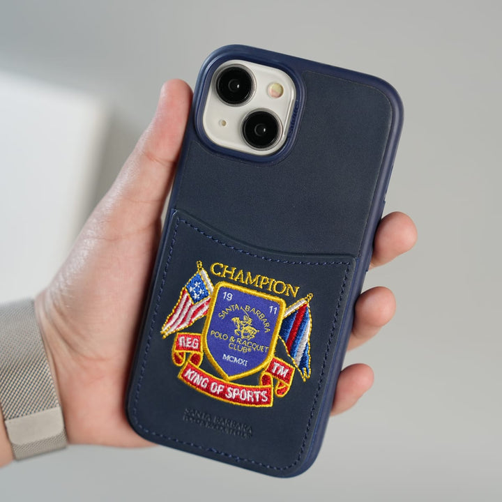 FRATO iPhone 15 Series iPhone 15 Series Premium Leather Card Holder Case with Stitched Crest Design