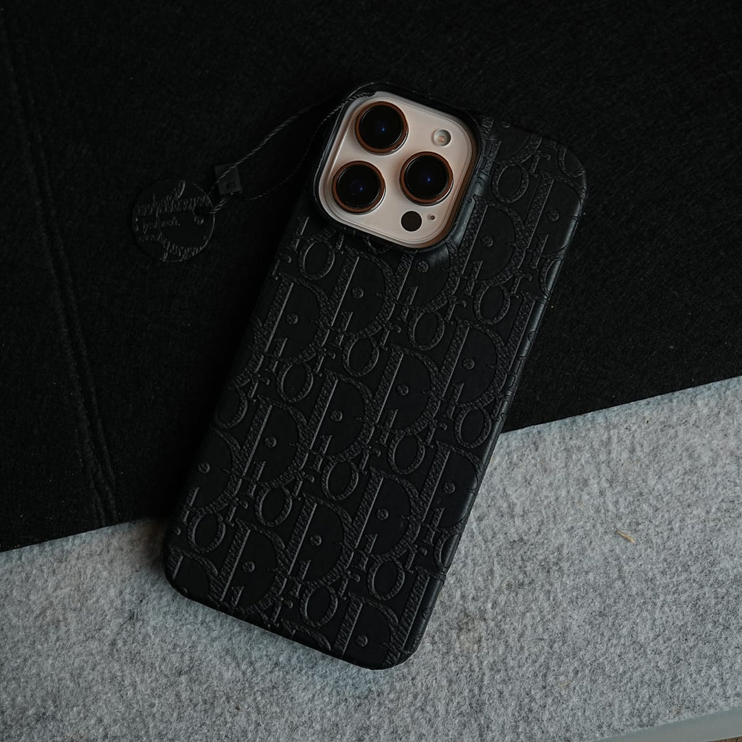 FRATO iPhone 16 Series 16 Pro Max / Black iPhone 16 Series Premium Embossed PU Leather Designer Pattern Slim Protective Case