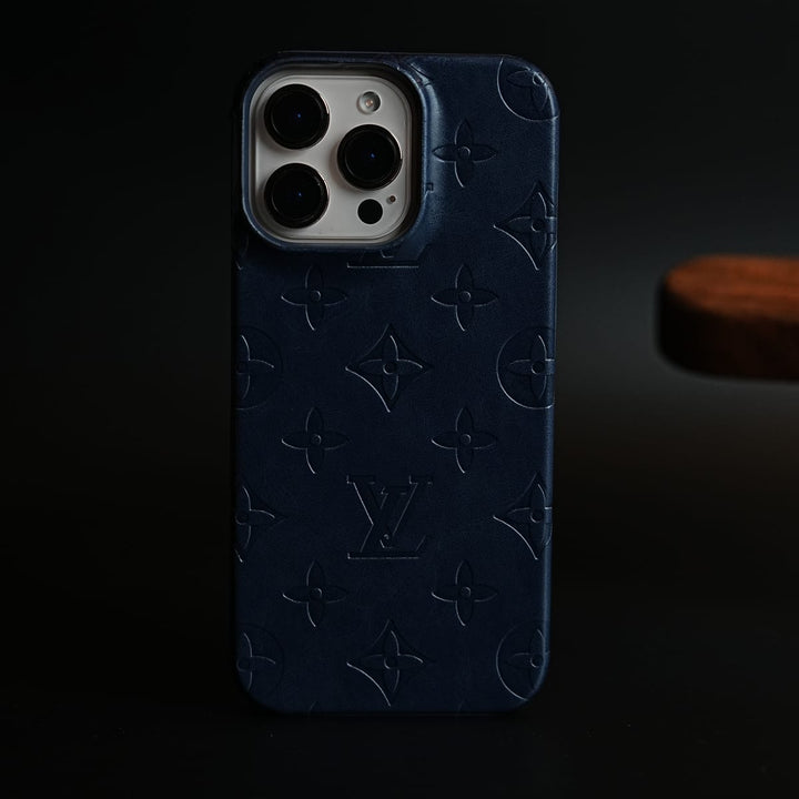 FRATO iPhone 16 Series 16 Pro Max / Dark Blue Luxury PU Leather Case for iPhone 16 Series | Fashion Brand Cover