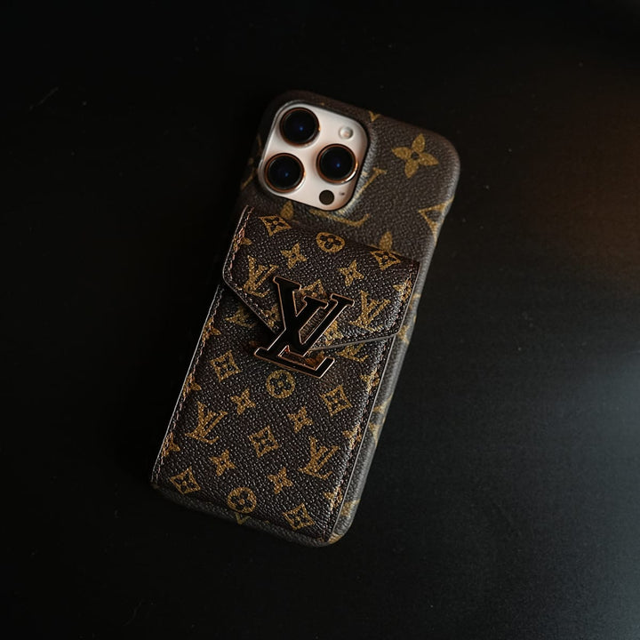 FRATO iPhone 16 Series 16 Pro Monogram Stitched Wallet Case for iPhone 16 Series | Detachable Crossbody Strap