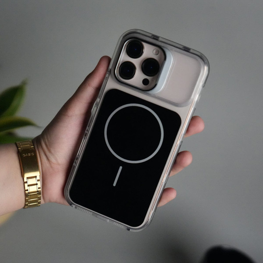 FRATO iPhone 16 Series Black iPhone 16 Pro Max MagSafe Case with Metal Camera Stand | Slim & Shockproof Protection