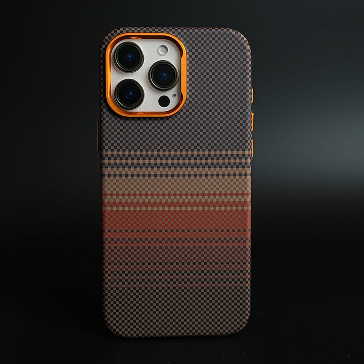 FRATO iPhone 16 Series BrownRed Armid Designer MagSafe Case for 16 Pro Max with Metal Camera Protection