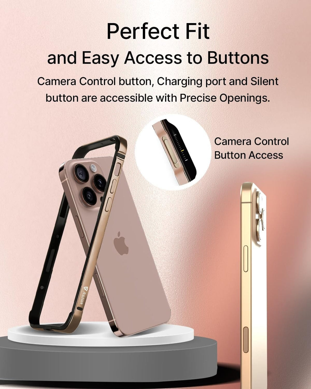 FRATO iPhone 16 Series iPhone 16 / 16 Plus Chrome Bumper Protector Case