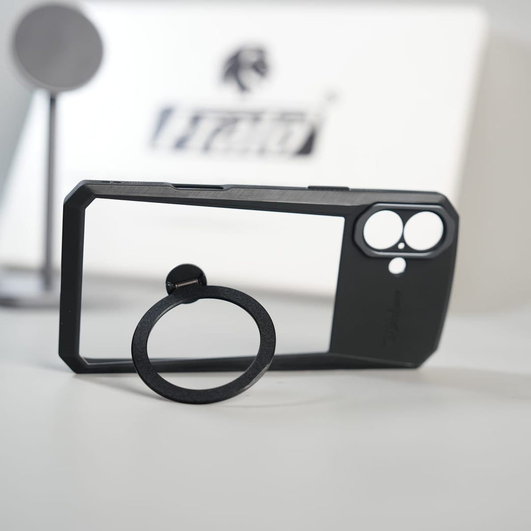 FRATO iPhone 16 Series iPhone 16 Cyber Ring Stand Case | Shockproof Bumper Shell Protective Cover