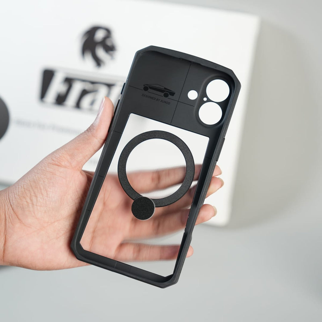 FRATO iPhone 16 Series iPhone 16 Cyber Ring Stand Case | Shockproof Bumper Shell Protective Cover