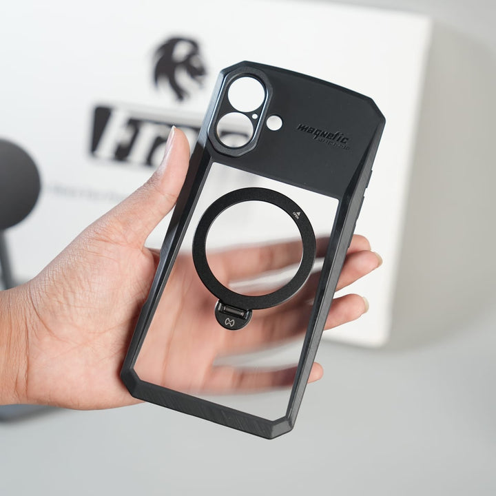 FRATO iPhone 16 Series iPhone 16 Cyber Ring Stand Case | Shockproof Bumper Shell Protective Cover