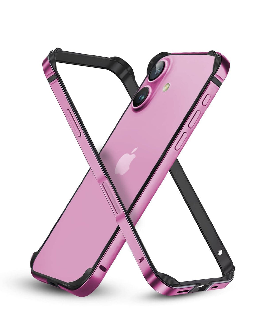 FRATO iPhone 16 Series iPhone 16 / Pink iPhone 16 / 16 Plus Chrome Bumper Protector Case