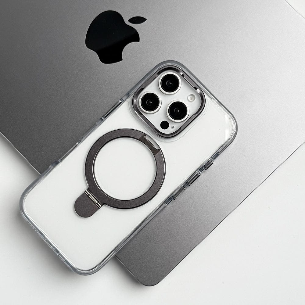 FRATO iPhone 16 Series iPhone 16 Pro Max / Black iPhone 16 Series Metal Stand Side Bump Crystal Clear Cover