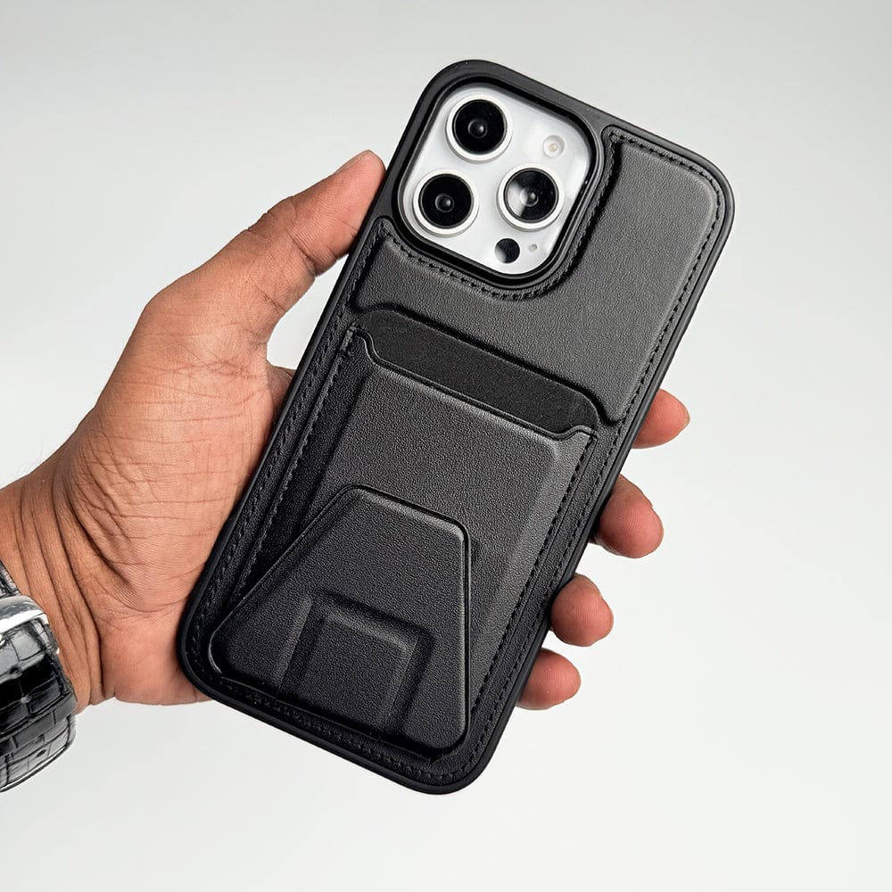 FRATO iPhone 16 Series iPhone 16 Pro Max / Black iPhone 16 Series PU Leather Card Holder Stand Case Cover