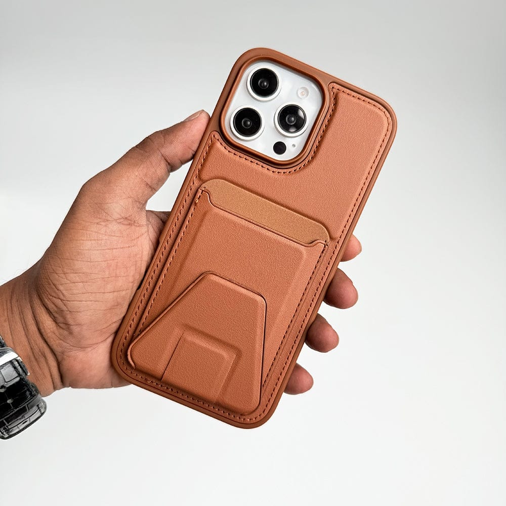FRATO iPhone 16 Series iPhone 16 Pro Max / Brown iPhone 16 Series PU Leather Card Holder Stand Case Cover