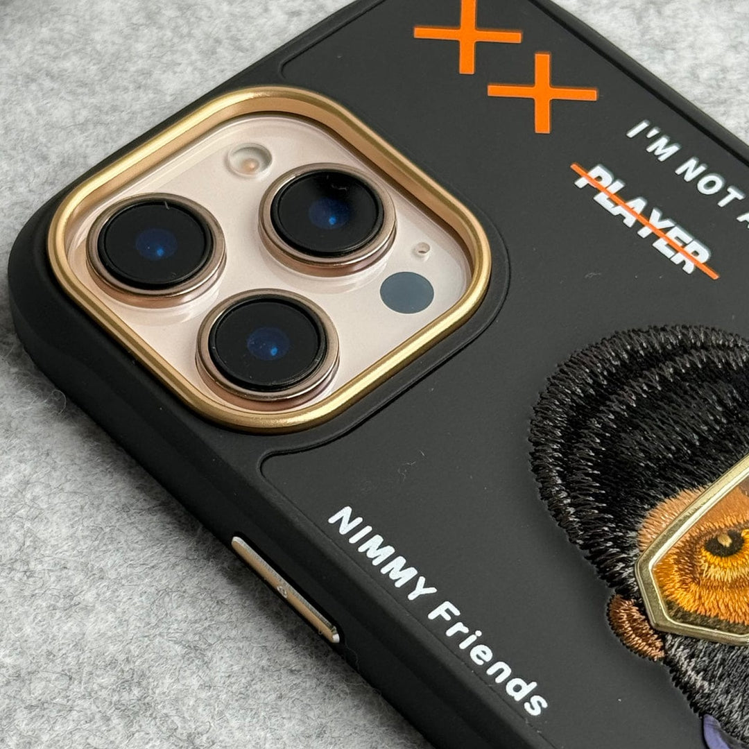 FRATO iPhone 16 Series iPhone 16 Pro Max / iPhone 16 Pro 3D Embroidery Gorilla Zipper Jacket Case