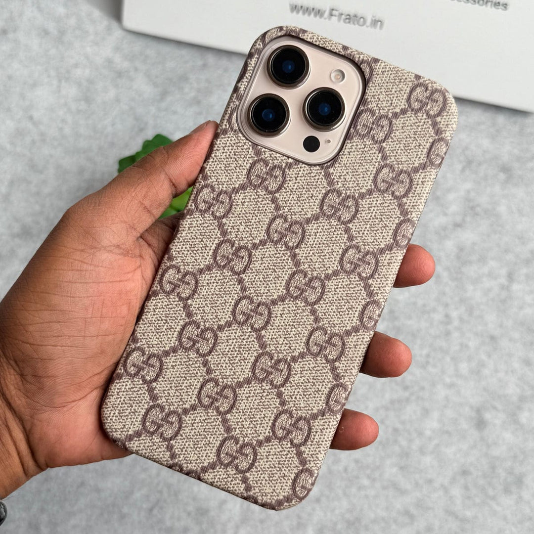 FRATO iPhone 16 Series iPhone 16 Pro Max iPhone 16 Series Luxury GG Pattern PU Leather Case Cover