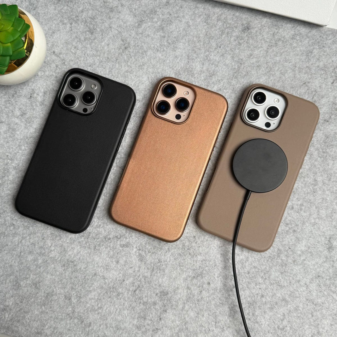 FRATO iPhone 16 Series iPhone 16 Pro Max Luxury Classic PU Leather MagSafe Supported Case