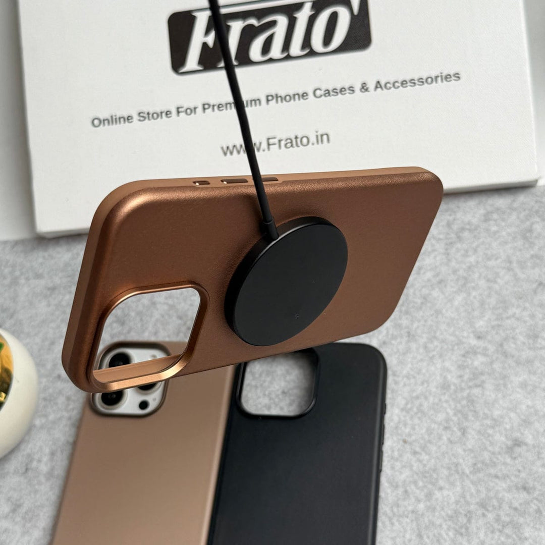 FRATO iPhone 16 Series iPhone 16 Pro Max Luxury Classic PU Leather MagSafe Supported Case