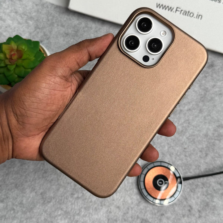 FRATO iPhone 16 Series iPhone 16 Pro Max Luxury Classic PU Leather MagSafe Supported Case