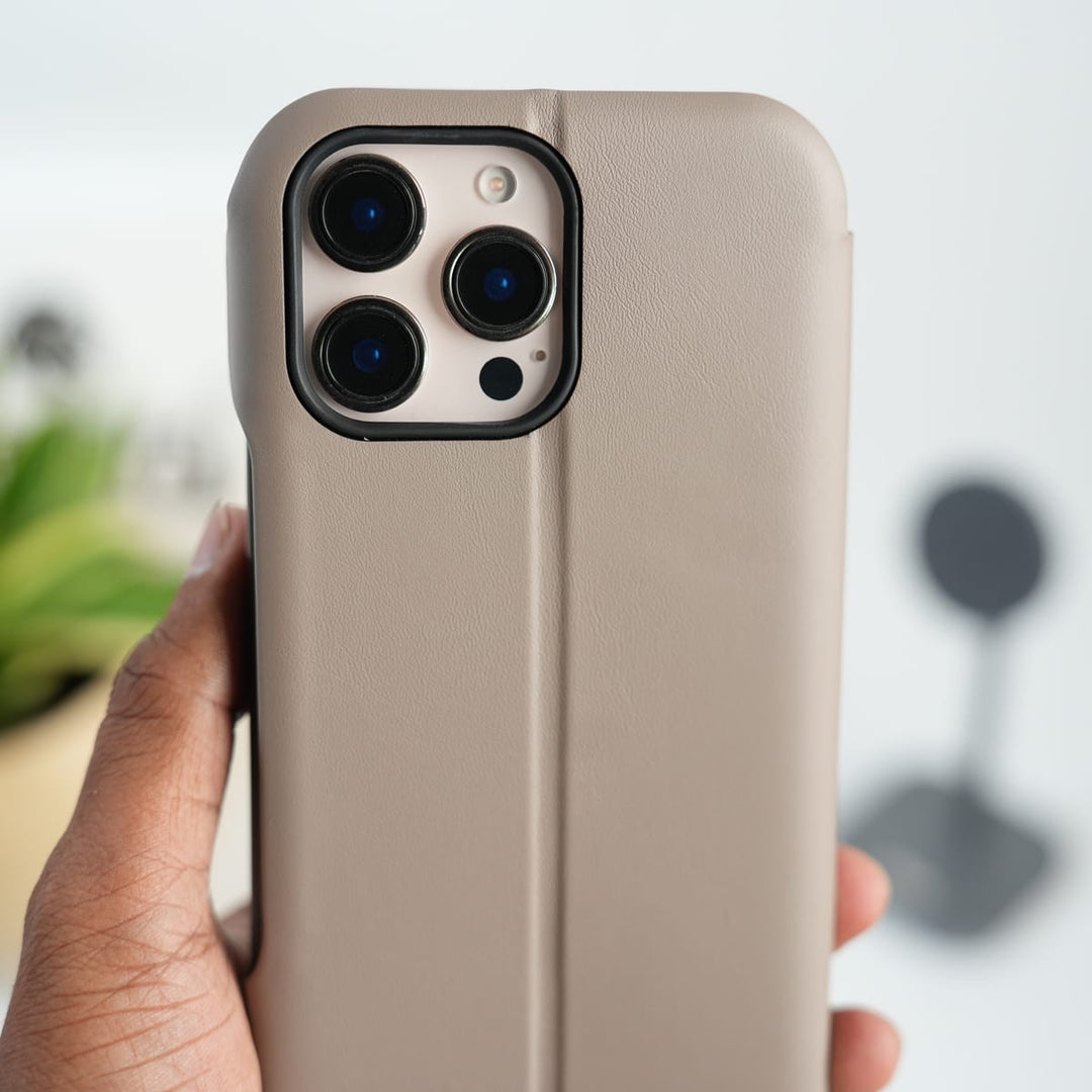 FRATO iPhone 16 Series iPhone 16 Pro Max Premium Flip Leather Wallet Case with Wireless Charging Support