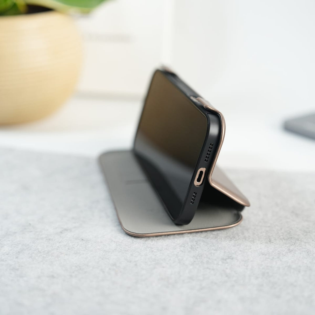 FRATO iPhone 16 Series iPhone 16 Pro Max Premium Flip Leather Wallet Case with Wireless Charging Support