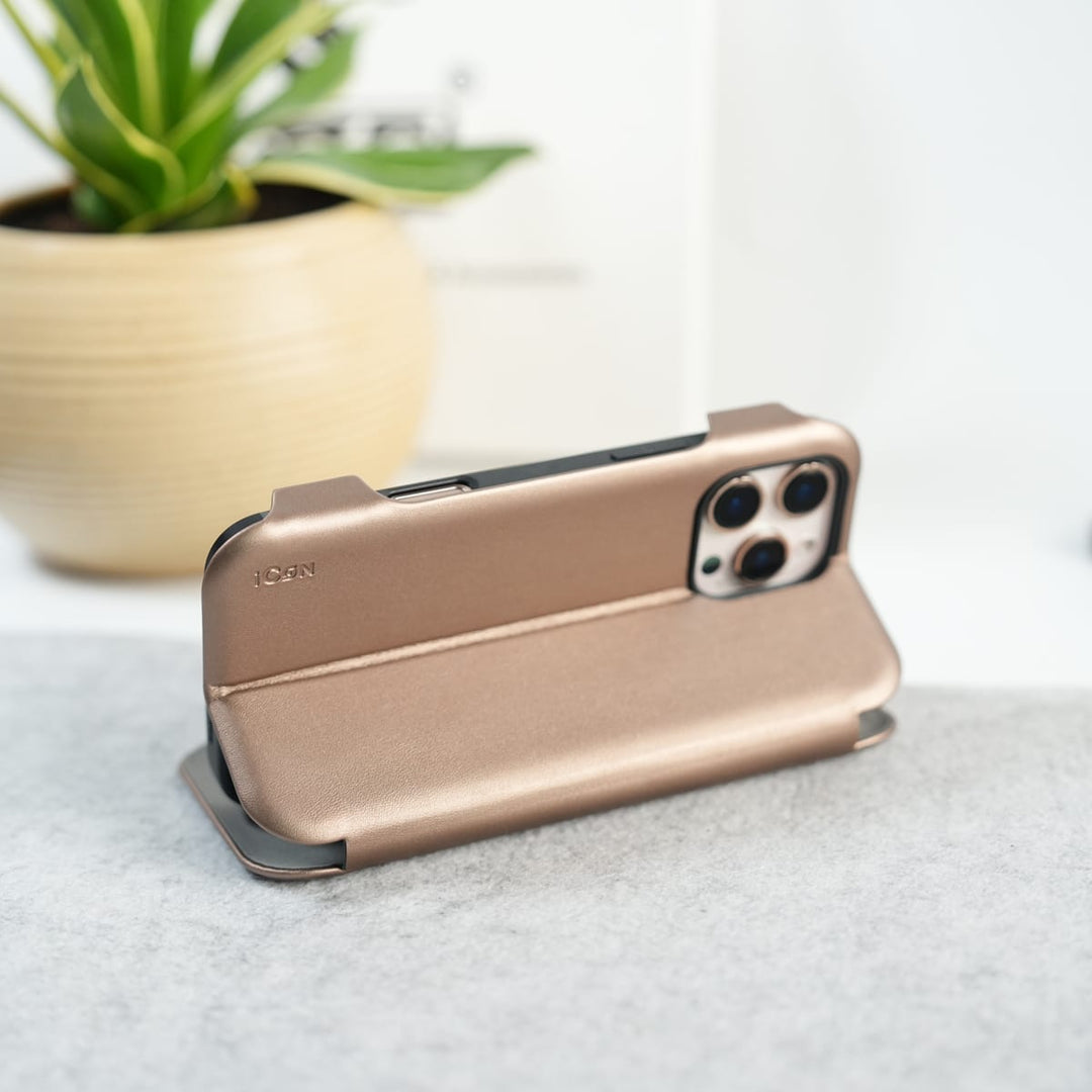 FRATO iPhone 16 Series iPhone 16 Pro Max Premium Flip Leather Wallet Case with Wireless Charging Support