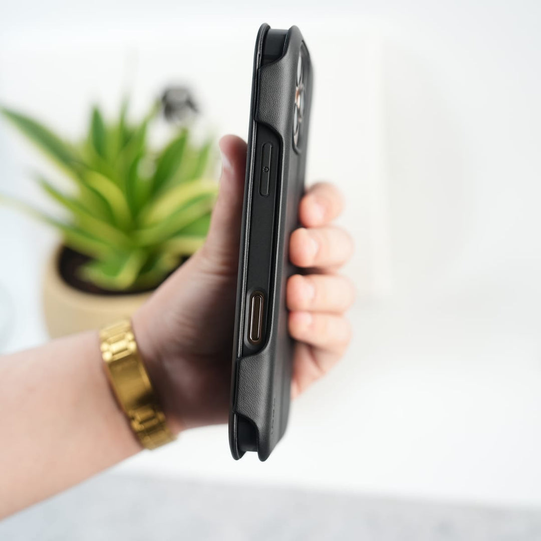 FRATO iPhone 16 Series iPhone 16 Pro Max Premium Flip Leather Wallet Case with Wireless Charging Support