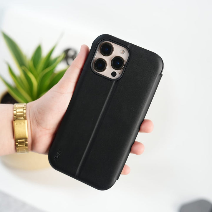 FRATO iPhone 16 Series iPhone 16 Pro Max Premium Flip Leather Wallet Case with Wireless Charging Support