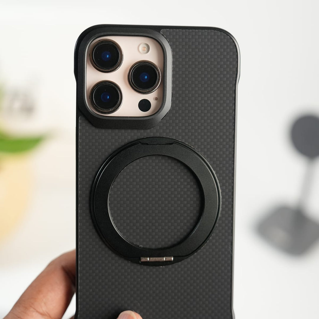FRATO iPhone 16 Series iPhone 16 Pro Max Premium Magnetic Ring Stand Carbon Fiber Case