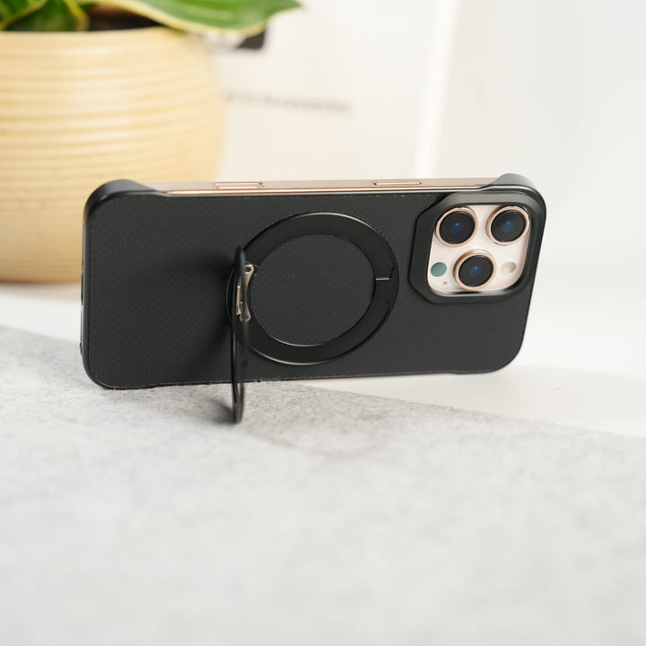 FRATO iPhone 16 Series iPhone 16 Pro Max Premium Magnetic Ring Stand Carbon Fiber Case