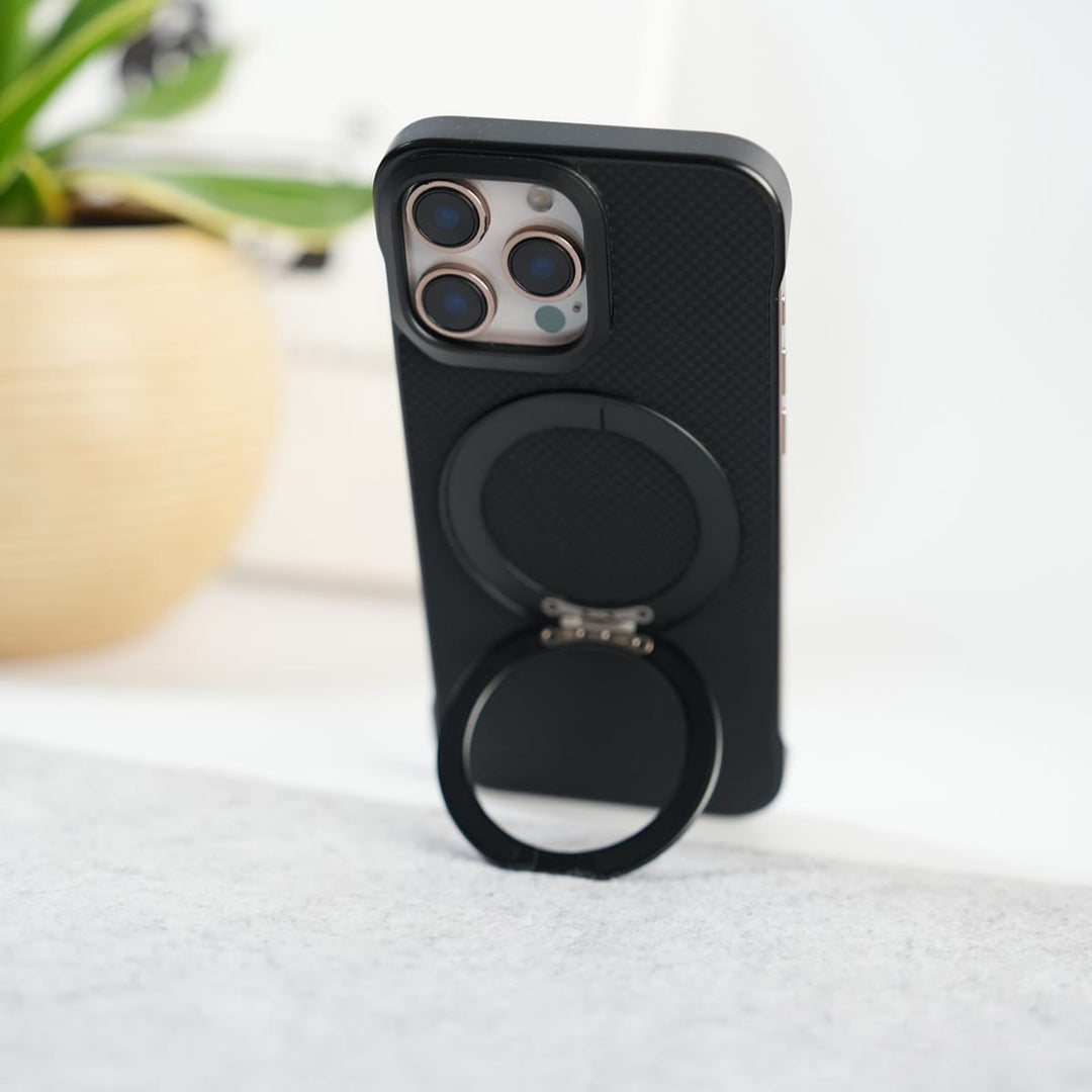 FRATO iPhone 16 Series iPhone 16 Pro Max Premium Magnetic Ring Stand Carbon Fiber Case